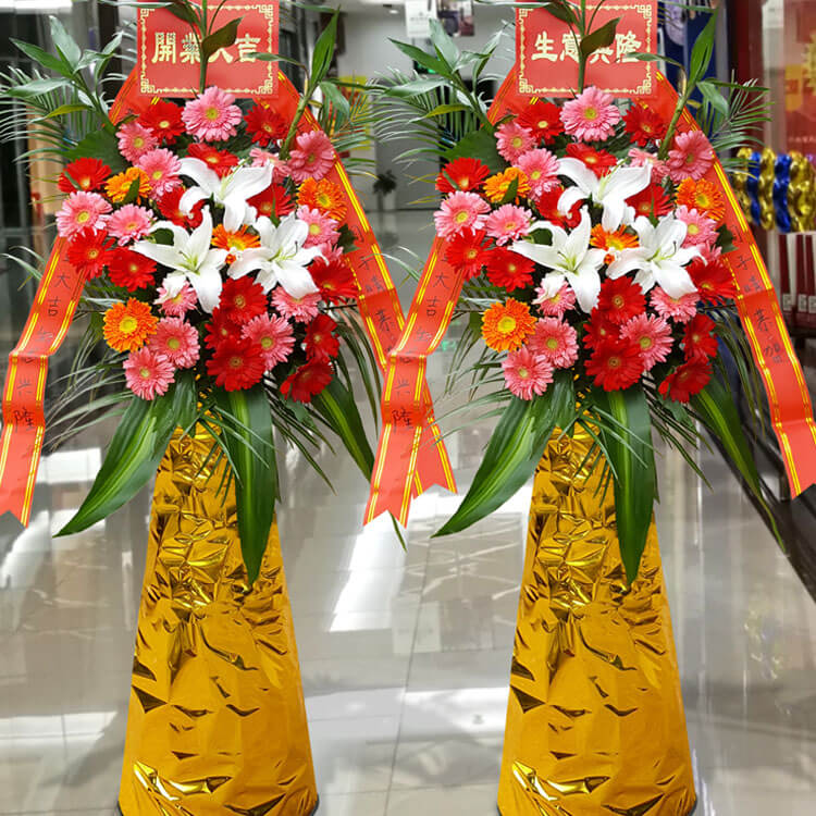 單層開(kāi)業(yè)花籃|生意似春筍（單價(jià)）